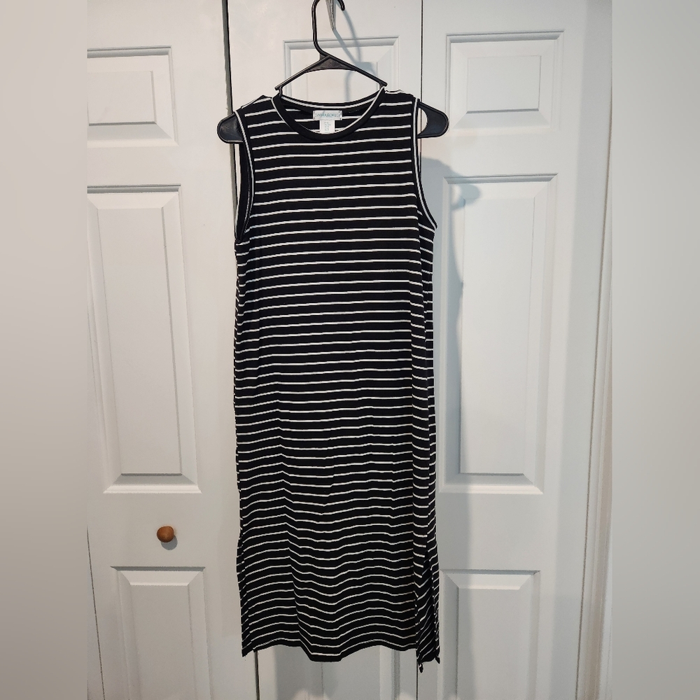 Cynthia Rowley Black & White Striped Sleeveless Dress